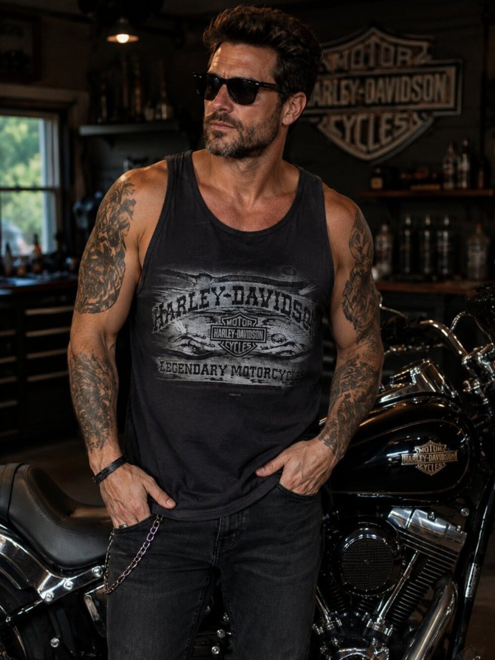 Harley-Davidson Men's Black Tank